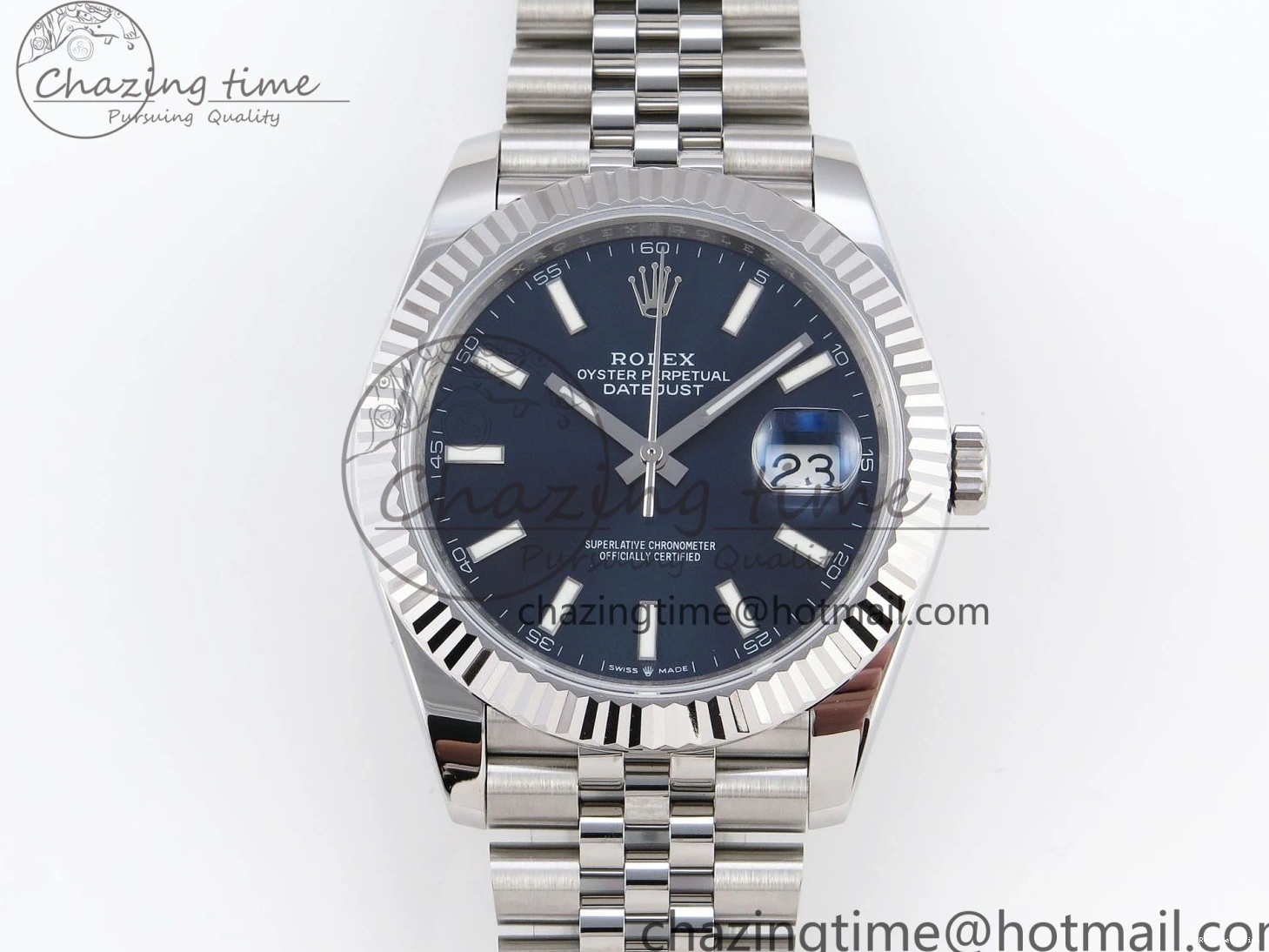 0121 DateJust 41mm 126334 904 SS ARF 1:1 Best Edition Blue Dial Sticks Markers on Jubilee Bracelet SH Unique 1864